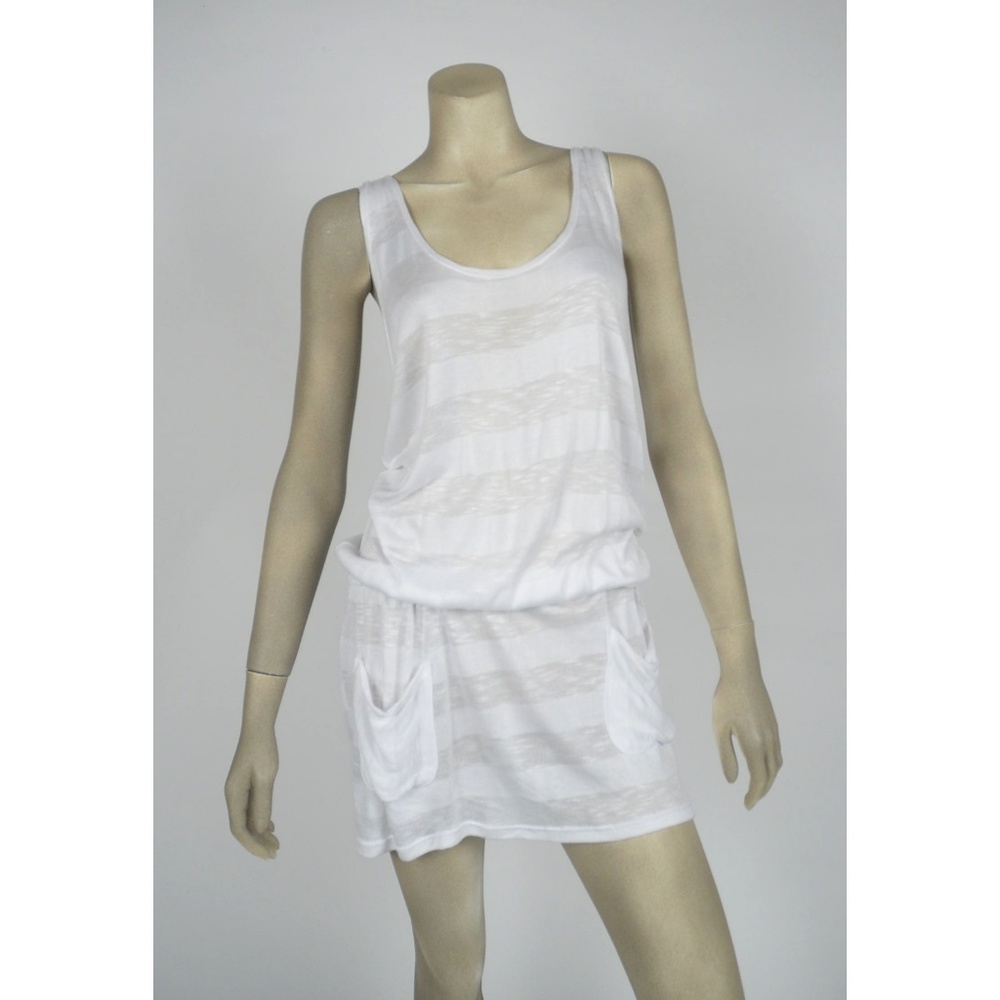 Splendid white on white stripe swim cover